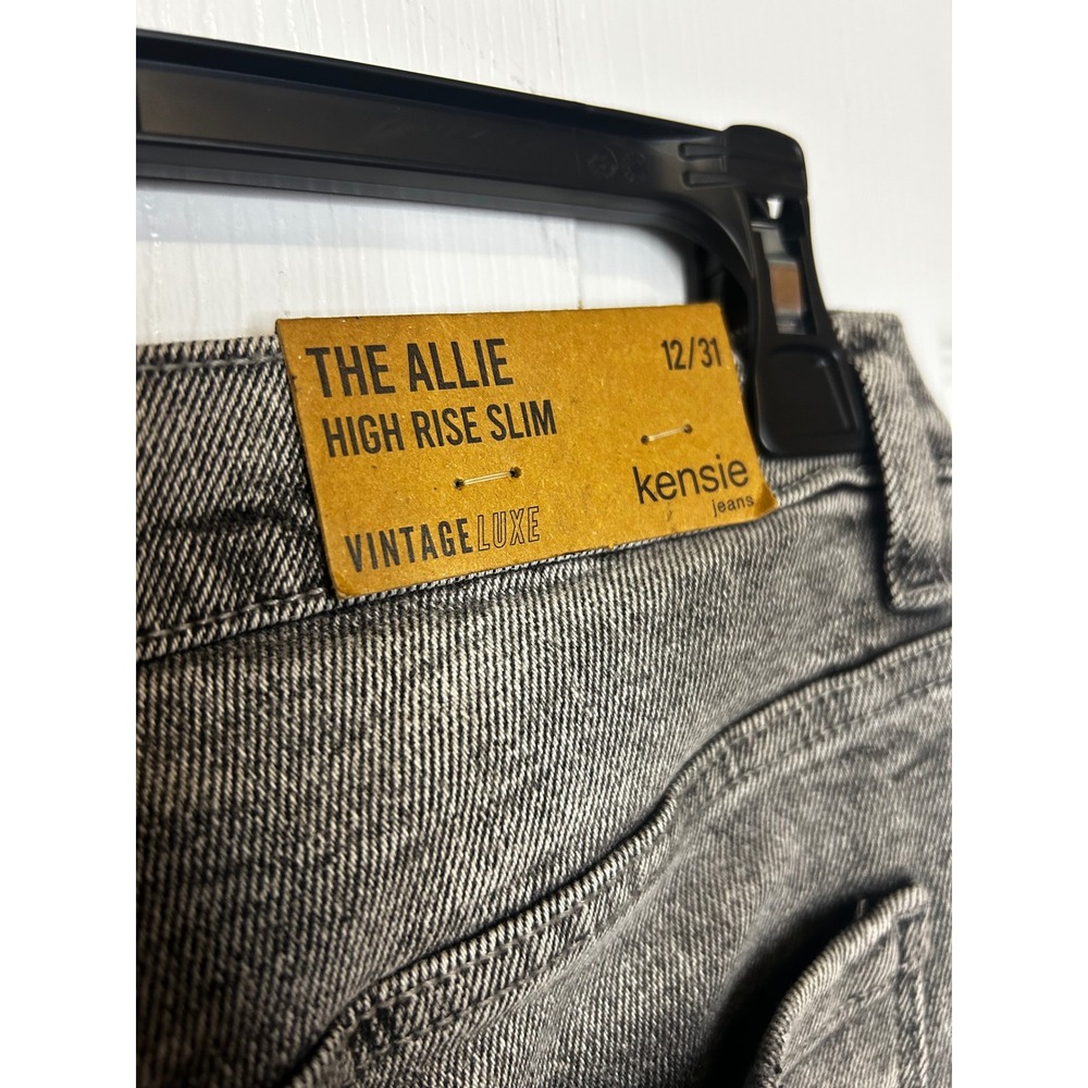 Kensie Jeans The Allie High Rise Slim Vintage Luxe Washed Black Grey Denim 12/31 - Picture 4 of 4